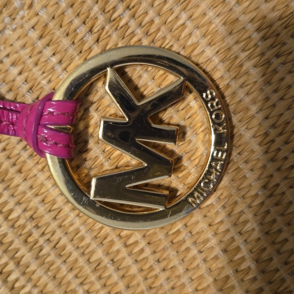 Michael Kors Pink and Tan Woven Shoulder Bag with Braided Straps - Picture 10 of 11